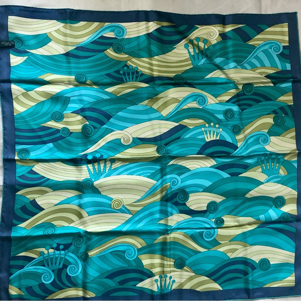 Rolex Vintage women’s 100%silk scarf Geometric design.Original box. Never worn.